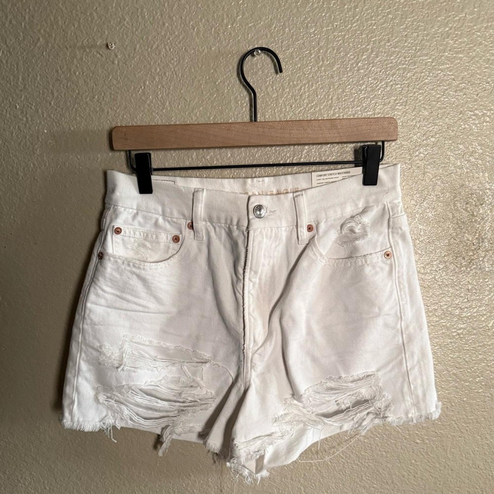 American Eagle - Women's White Distressed Denim Shorts - SOLD